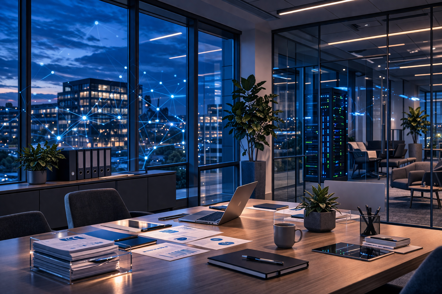 Modern office interior representing CyberSecure Media Technologies